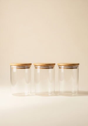 Glass Storage Jars, Set of 3
