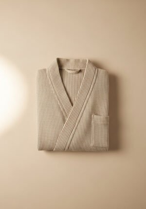 Waffle-Weave Linen Robe
